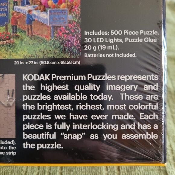 New Kodak Beary Patch Park Premium 500 pc Lighted Jigsaw Puzzle Sealed - Picture 6 of 14